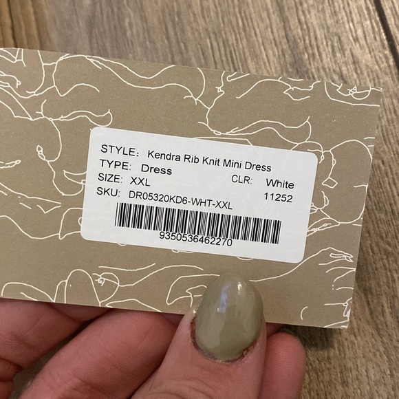NWT MESHKI | Kendra Rib Knit Mini Dress | White | XXL - Picture 11 of 15